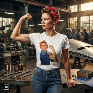 Vintage patriotische Rosie the Riveter, Wir schaff T-Shirt