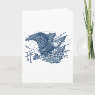 Vintage patriotische schreiende Adler Karte