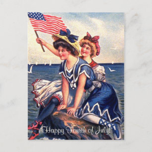 Vintage Patriotische Schwimmer Postkarte