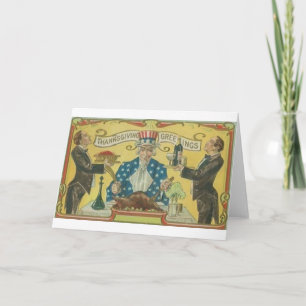 Vintage patriotische Thanksgiving-Grußkarte Feiertagskarte