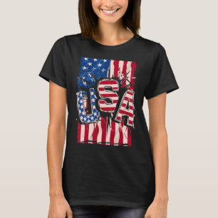Vintage patriotische US-amerikanische Flagge 4. Ju T-Shirt