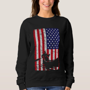 Vintage Patriotische US-amerikanische Flagge Kayak Sweatshirt
