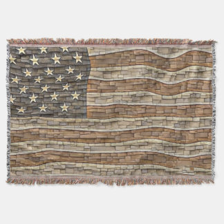 Vintage Patriotische USA-Flagge auf Steinmauer Decke