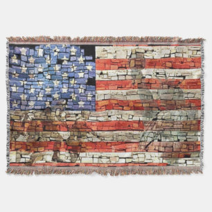 Vintage patriotische USA-Flagge auf Steinmauer Decke