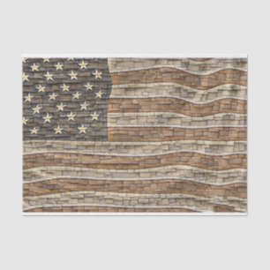Vintage Patriotische USA-Flagge auf Steinmauer Seidenpapier