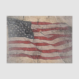 Vintage Patriotische USA-Flagge auf Steinmauer Seidenpapier