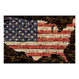 Vintage patriotische USA-Flagge gekachelte Sterne  Poster