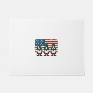 Vintage patriotische USA Gnome weiße Hemd Design_1 Fußmatte