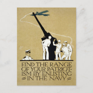 Vintage patriotische Werbeplakate der Marine aus d Postkarte