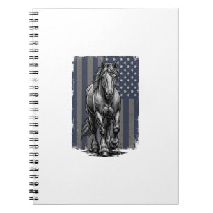 Vintage-patriotische Zugpferd-Flagge Vektordesign_ Notizblock