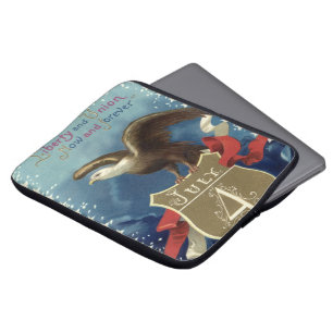 Vintage-patriotischer 4. Juli, Adler mit Sternen Laptopschutzhülle