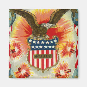 Vintage patriotischer 4. Juli Adler und amerikanis Magnet