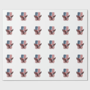 Vintage patriotischer Adler-Flag-Shirt-Entwurf_1 Geschenkpapier