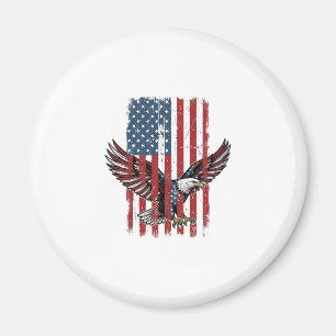 Vintage-patriotischer-Adler-Flag-Shirt-Entwurf_1 Magnet