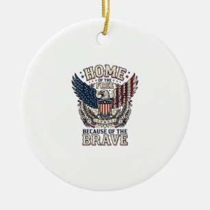 Vintage patriotischer Adler Heim der freien Sch-sh Keramik Ornament