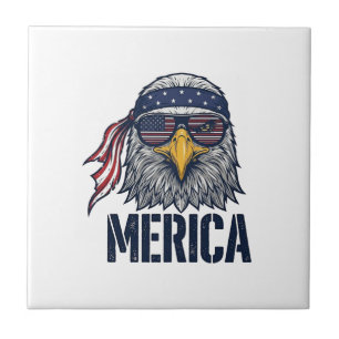 Vintage patriotischer Adler Merica-Shirt-Design_1 Fliese