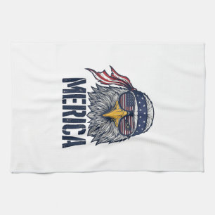 Vintage patriotischer Adler Merica-Shirt-Design_1 Geschirrtuch