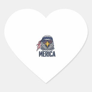 Vintage patriotischer Adler Merica-Shirt-Design_1 Herz-Aufkleber