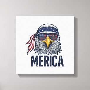 Vintage patriotischer Adler Merica-Shirt-Design_1 Leinwanddruck