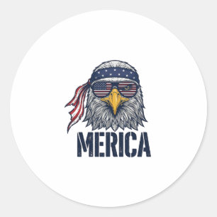 Vintage patriotischer Adler Merica-Shirt-Design_1 Runder Aufkleber
