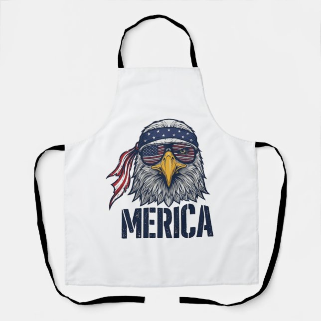 Vintage patriotischer Adler Merica-Shirt-Design_1 Schürze (Vorderseite)