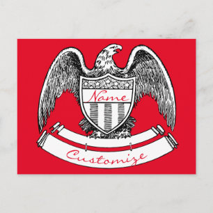 Vintage patriotischer Adler-PlaketteThunder_Cove Postkarte