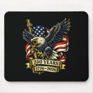 Vintage patriotischer Adler und Flagge 250 Jahre 1 Mousepad