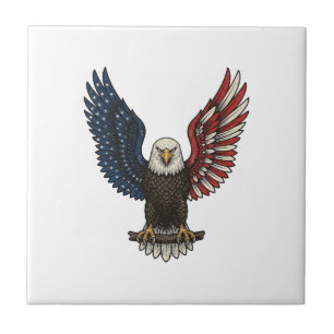 Vintage-patriotischer-Adler-Vektor-Shirt-Design_1 Fliese
