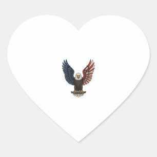 Vintage-patriotischer-Adler-Vektor-Shirt-Design_1 Herz-Aufkleber