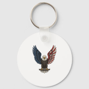 Vintage patriotischer Adler Vektor-Shirt-Design_1 Schlüsselanhänger