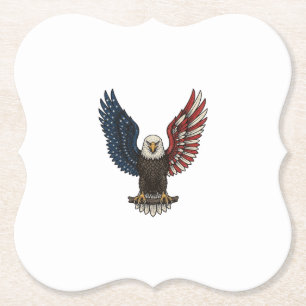 Vintage patriotischer Adler Vektor-Shirt-Design_1 Untersetzer