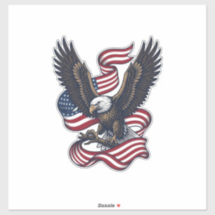 Vintage patriotischer Adler Vektor-Shirt-Design (2 Aufkleber