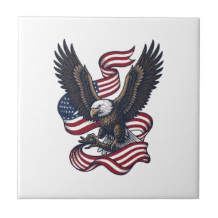 Vintage-patriotischer-Adler-Vektor-Shirt-Design (2 Fliese