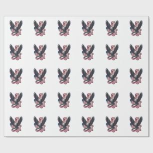 Vintage patriotischer Adler Vektor-Shirt-Design (2 Geschenkpapier