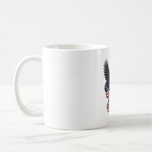 Vintage-patriotischer-Adler-Vektor-Shirt-Design (2 Kaffeetasse