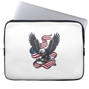 Vintage-patriotischer-Adler-Vektor-Shirt-Design (2 Laptopschutzhülle