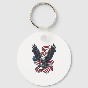 Vintage patriotischer Adler Vektor-Shirt-Design (2 Schlüsselanhänger
