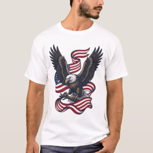 Vintage patriotischer Adler Vektor-Shirt-Design (2 T-Shirt