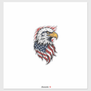 Vintage-patriotischer Adler-Vektor-Shirt-Entwurf_1 Aufkleber
