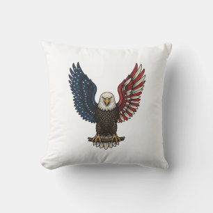 Vintage-patriotischer Adler-Vektor-Shirt-Entwurf_1 Kissen