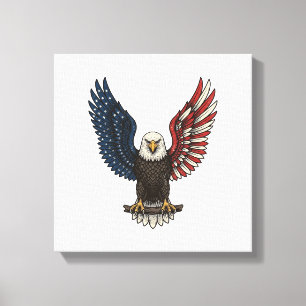 Vintage-patriotischer-Adler-Vektor-Shirt-Entwurf_1 Leinwanddruck