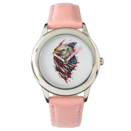 Vintage patriotischer amerikanischer Adler 4. Juli Armbanduhr