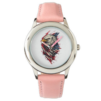 Vintage patriotischer amerikanischer Adler 4. Juli Armbanduhr