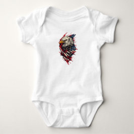 Vintage patriotischer amerikanischer Adler 4. Juli Baby Strampler