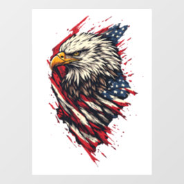 Vintage patriotischer amerikanischer Adler 4. Juli Fensteraufkleber