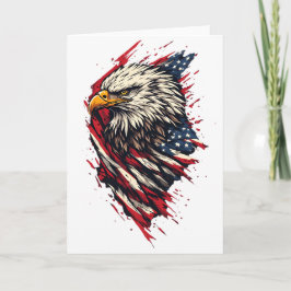 Vintage patriotischer amerikanischer Adler 4. Juli Karte