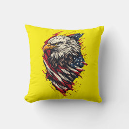 Vintage patriotischer amerikanischer Adler 4. Juli Kissen