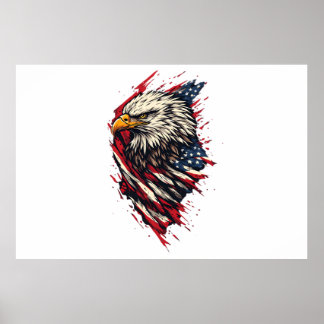 Vintage patriotischer amerikanischer Adler 4. Juli Poster