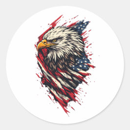 Vintage patriotischer amerikanischer Adler 4. Juli Runder Aufkleber