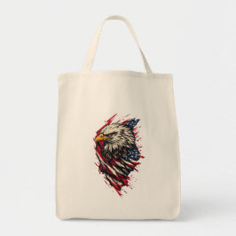 Vintage patriotischer amerikanischer Adler 4. Juli Tragetasche